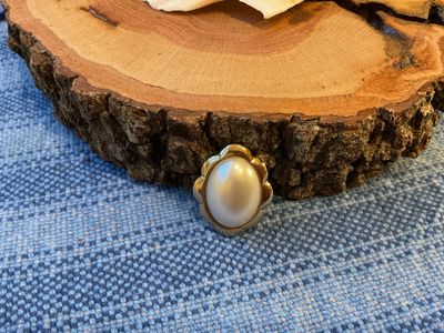 Vintage Pearl Cabochon Pin/Brooch
