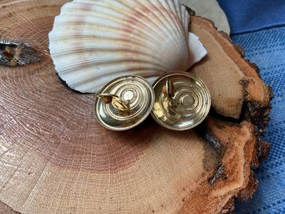 Colorburst Clip-On Earrings – Red, Green &amp; Purple Glass with Gold Accents, Vintage Yin-Yang Inspired Design