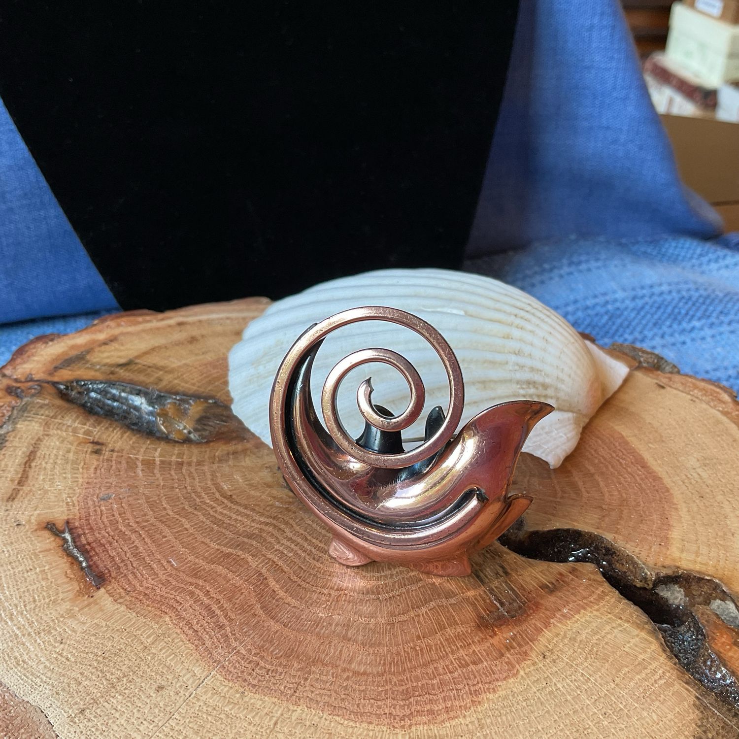 Hand Wrought Copper Brooch