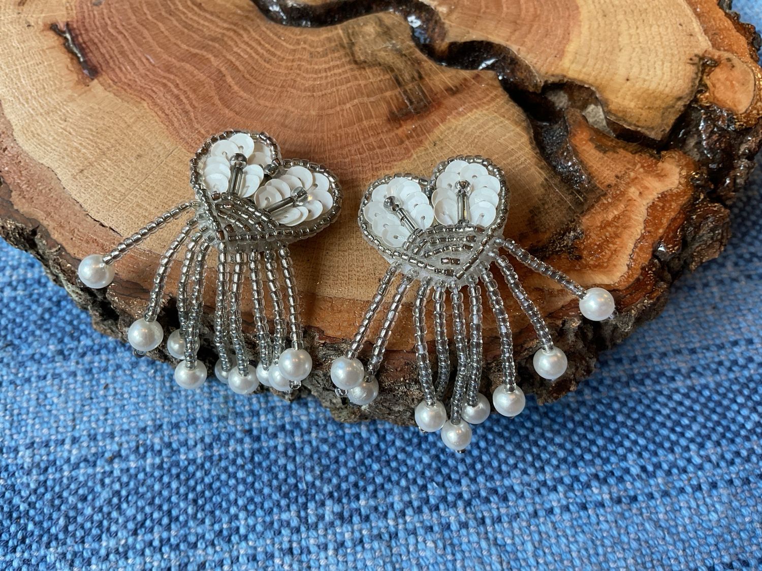 Heart Shaped Faux Pearl Clip-On Earrings