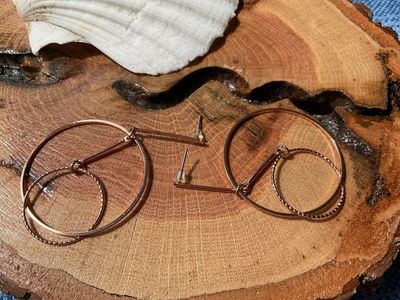 Copper Double Hoop Earrings