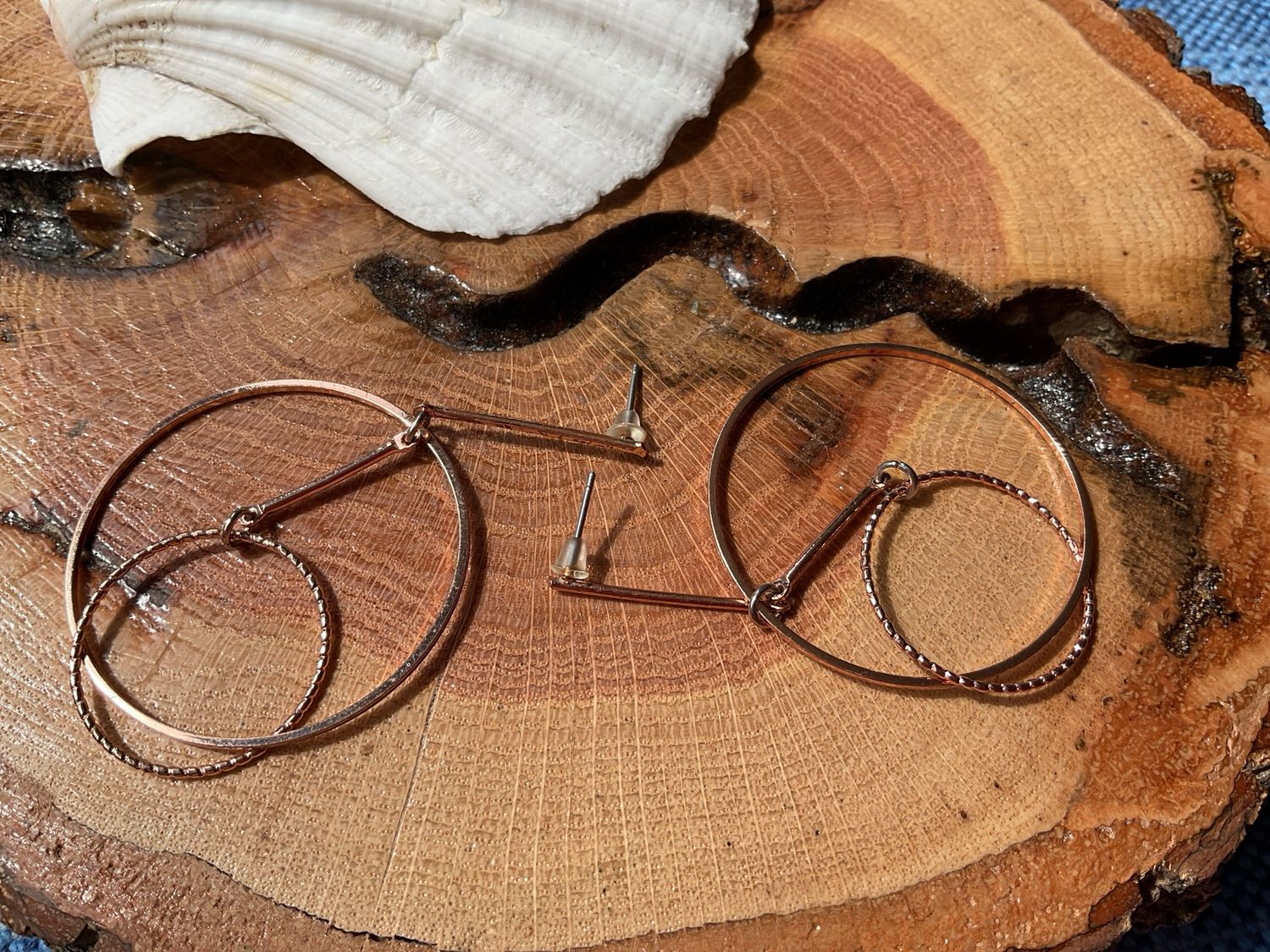 Copper Double Hoop Earrings