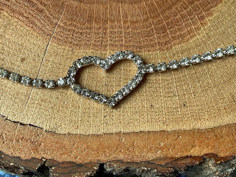 Heartfelt Spark – Avon Vintage Rhinestone Charm Bracelet, Signed N.R.