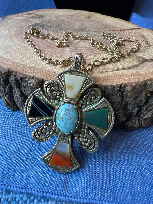 Signed MIRACLE Celtic Cross Necklace – Scottish Heritage &amp; Vintage Devotion