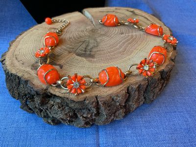 Bright Orange Choker Necklace