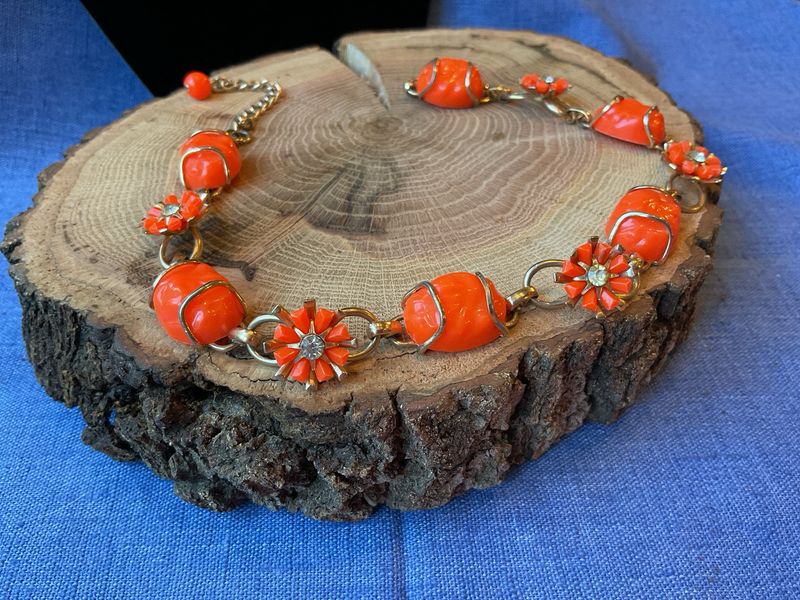 Bright Orange Choker Necklace