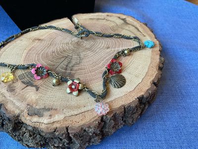 Retro Leather And Brass Chain Necklace