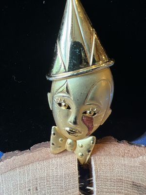 Crying Pierrot Clown Brooch