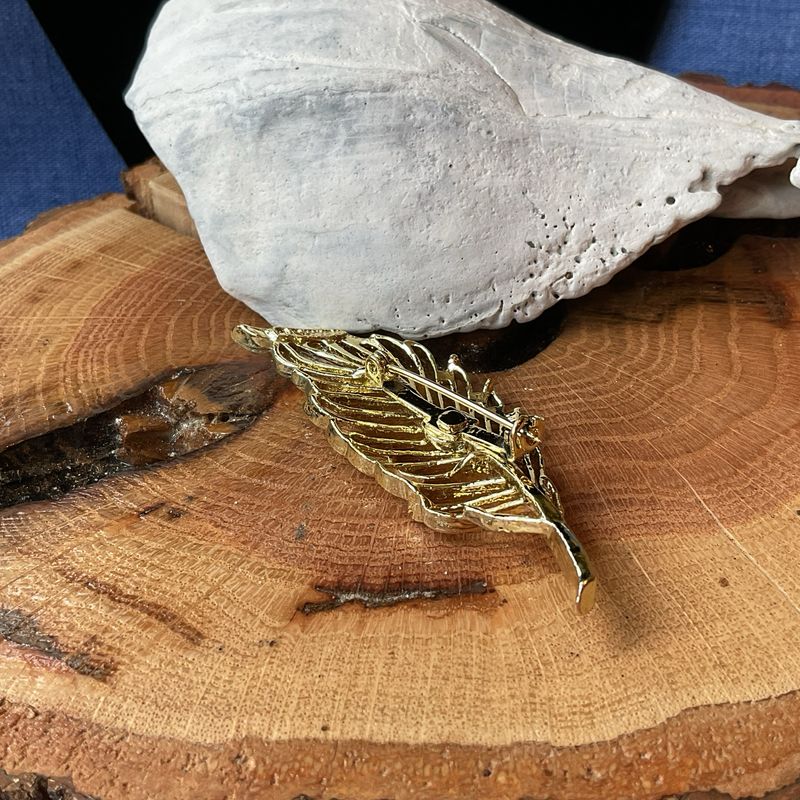 GERRY'S Gold Feather Brooch