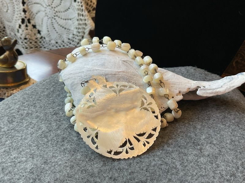 Quiet Light – Vintage Mother of Pearl Pendant Necklace