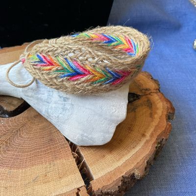 Rainbow Braided Jute Bracelet