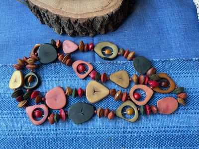 Nut Wood And Seeds Necklace``