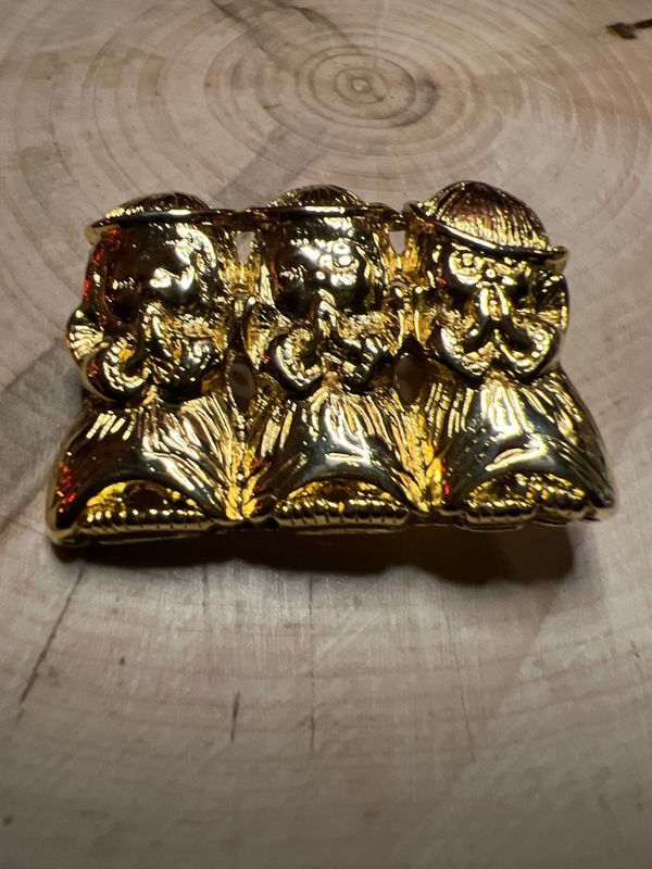 Heavenly Hush Trio – Golden Praying Angels from the Vintage Mid-Century Era