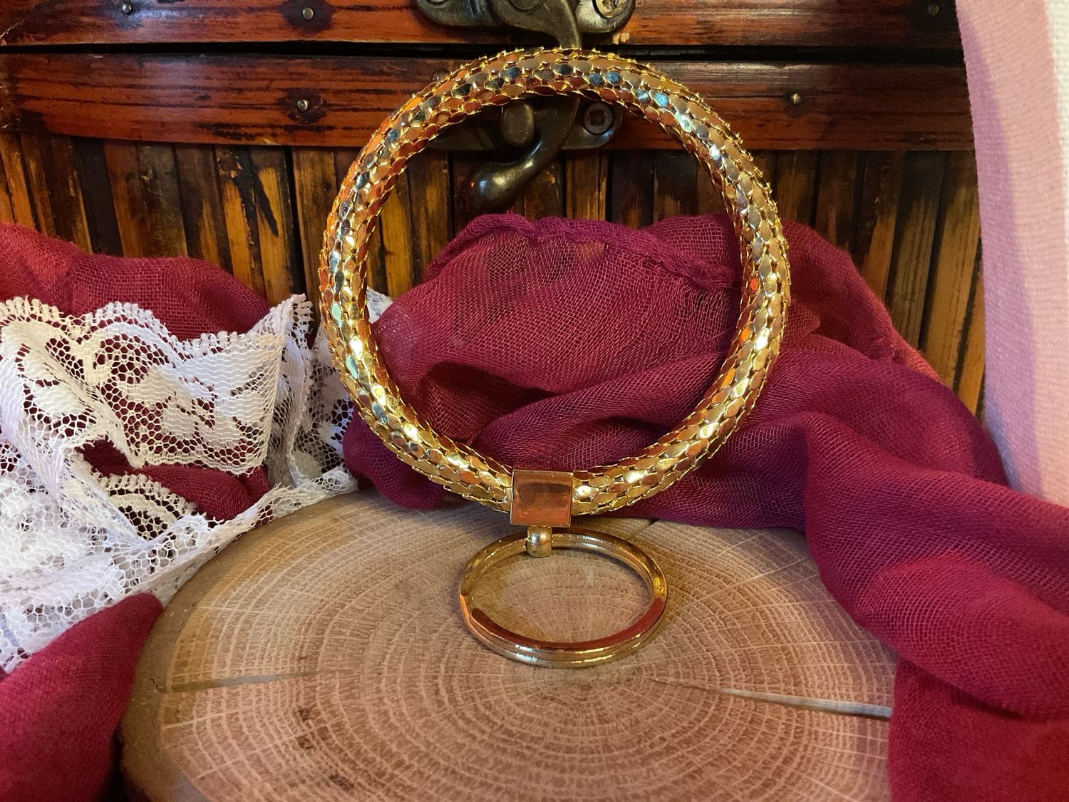 Gold Mesh Key Ring