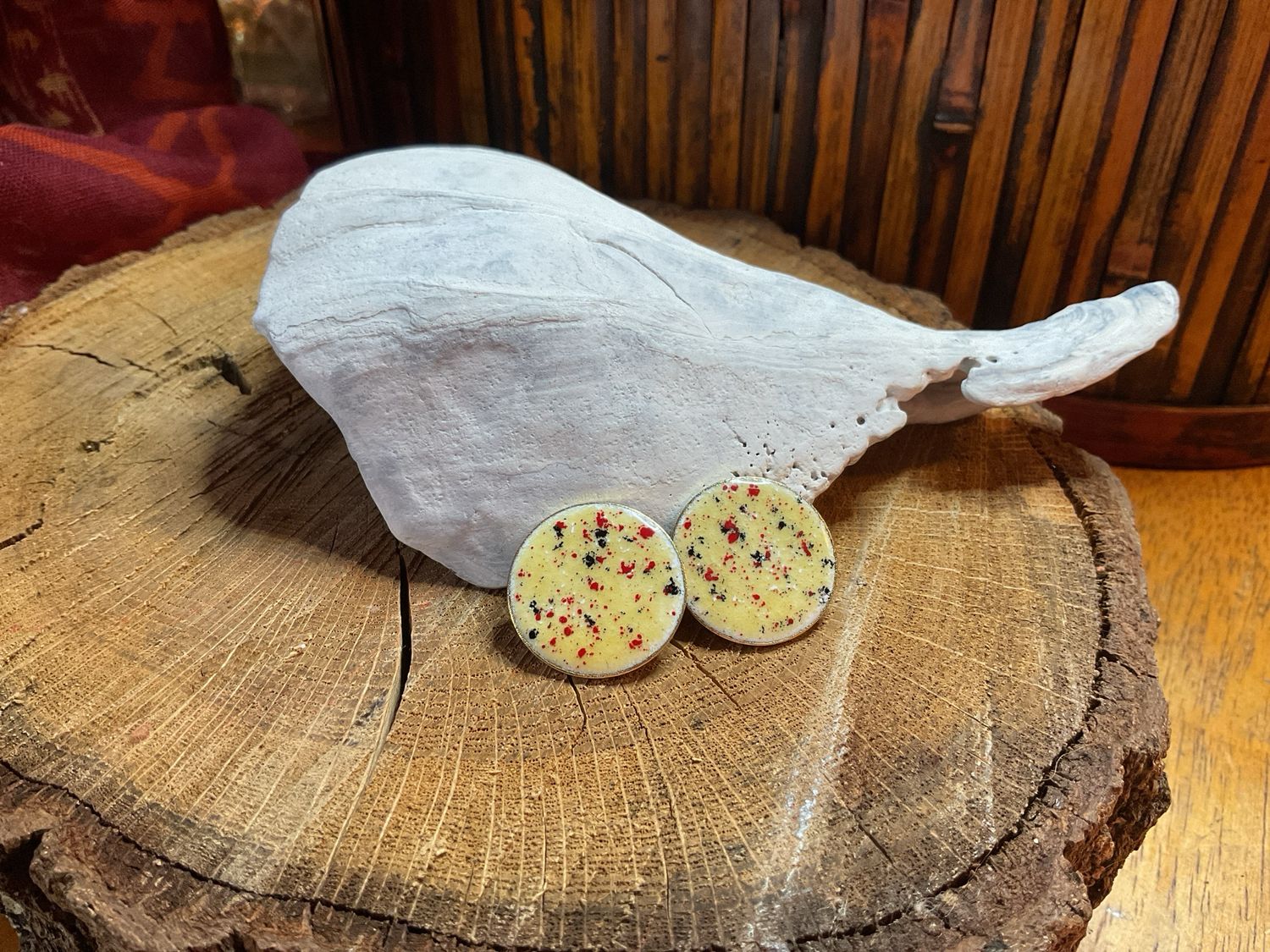 Abstract Enamel earrings