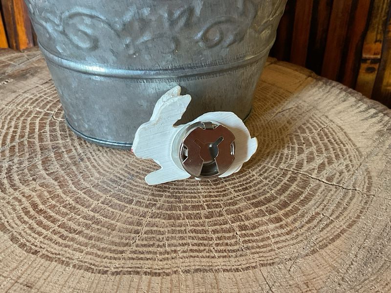 White Bunny Button Cover