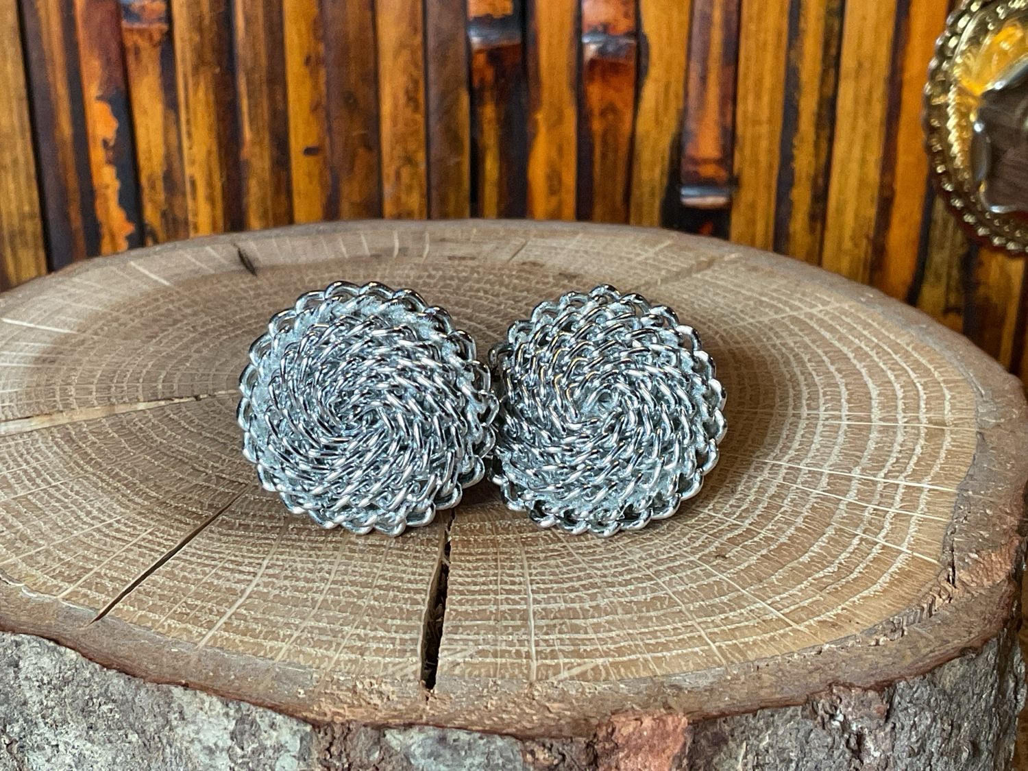 Woven Silver Earrings