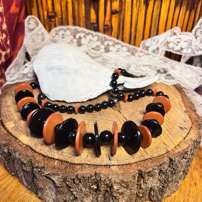 Art Deco Chunky Plastic Necklace