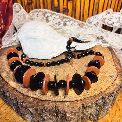 Art Deco Chunky Plastic Necklace