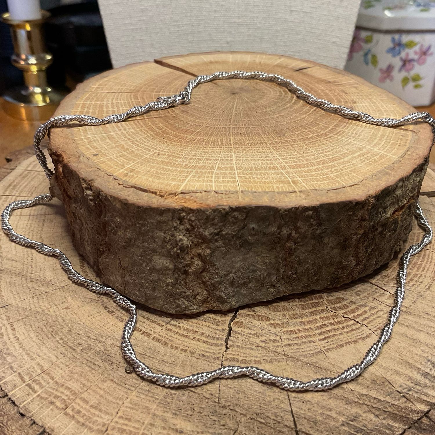 AVON Signed Sterling Twisted Rope Chain