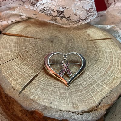 Heart Cancer Survivor Silver Brooch