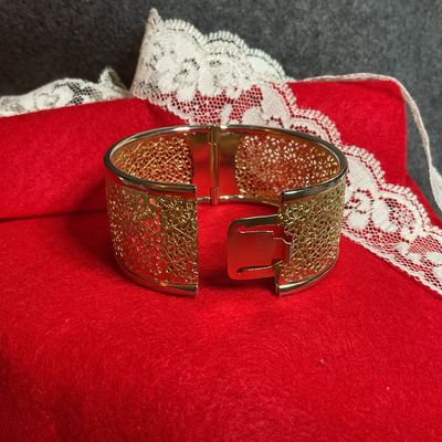 Gold Tone Filigree Cuff Bracelet
