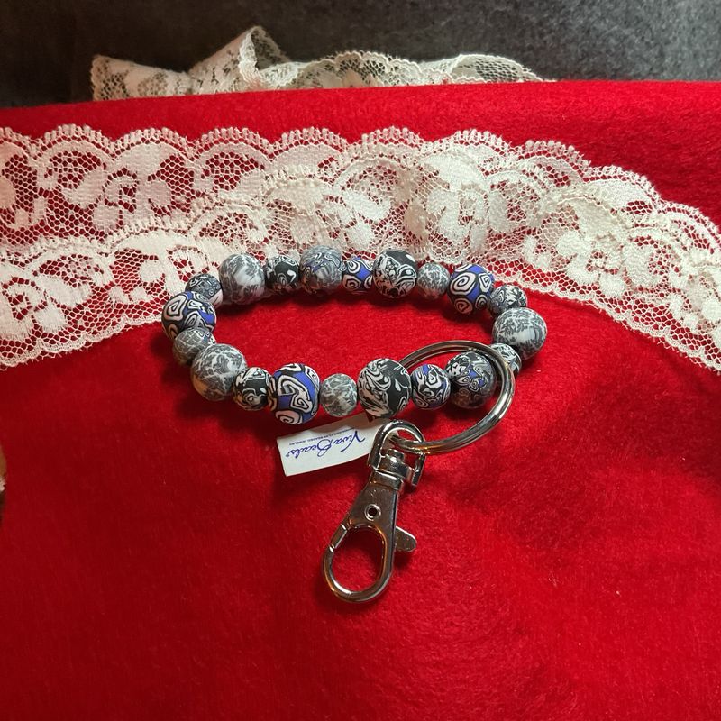 Swirl &amp; Bloom – Viva Beads Keychain in Blue Tones, Vera Style
