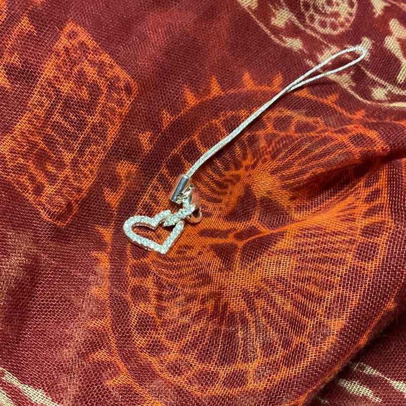 Silver Tone Heart Charm by Avon – Pave Rhinestone Pendant (¾”), Signed Avon S.P., Vintage Sentimental Jewelry