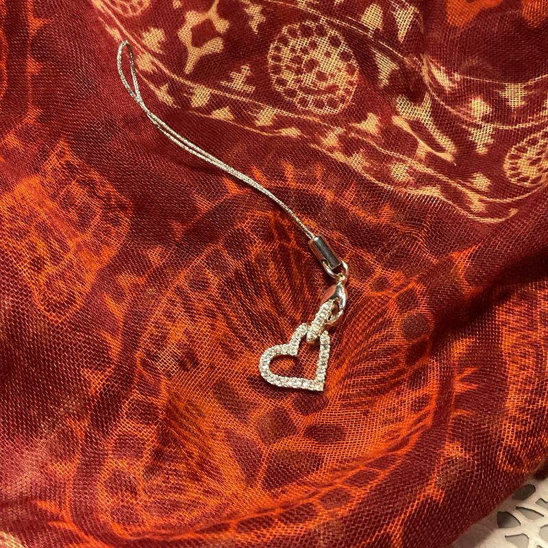 Silver Tone Heart Charm by Avon – Pave Rhinestone Pendant (¾”), Signed Avon S.P., Vintage Sentimental Jewelry