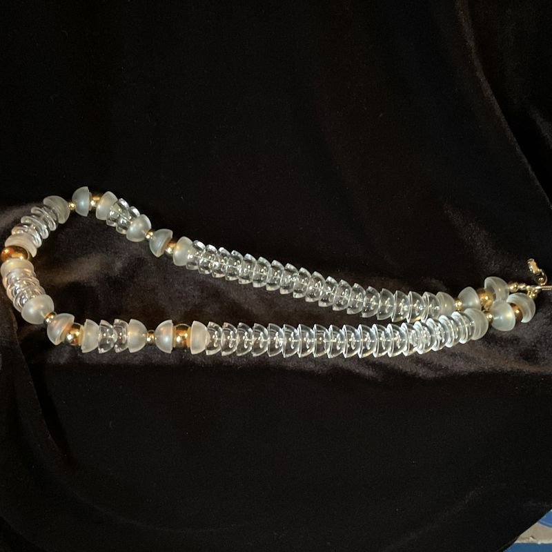 Frost &amp; Glow – Vintage Signed Napier Lucite Necklace (24”)