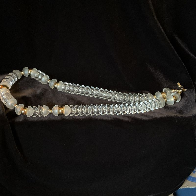 Frost &amp; Glow – Vintage Signed Napier Lucite Necklace (24”)