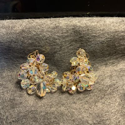 Vintage Aurora Borealis Crystal Earrings