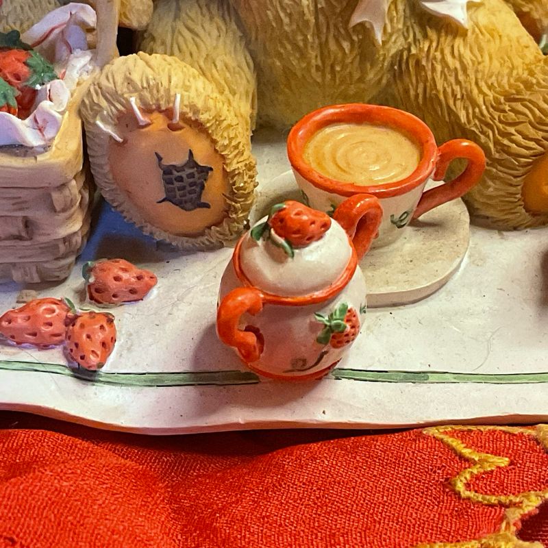 Thelma’s Garden – Cherished Teddies Figurine with Floral Hat &amp; Teacup
