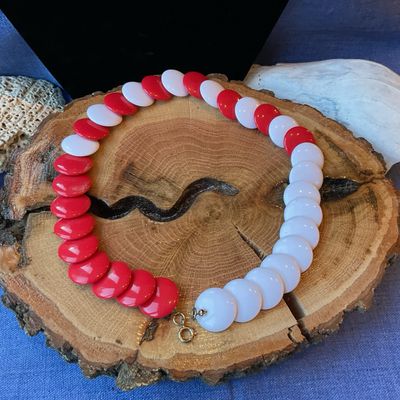 Vintage Red and White Necklace