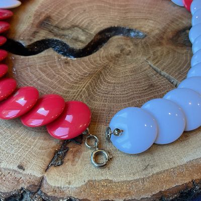 Vintage Red and White Necklace
