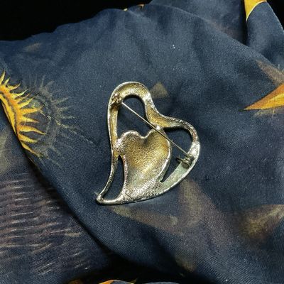 Vintage Enamel Red Heart In Heart