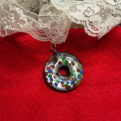 Millefiori Glass Donut Pendant