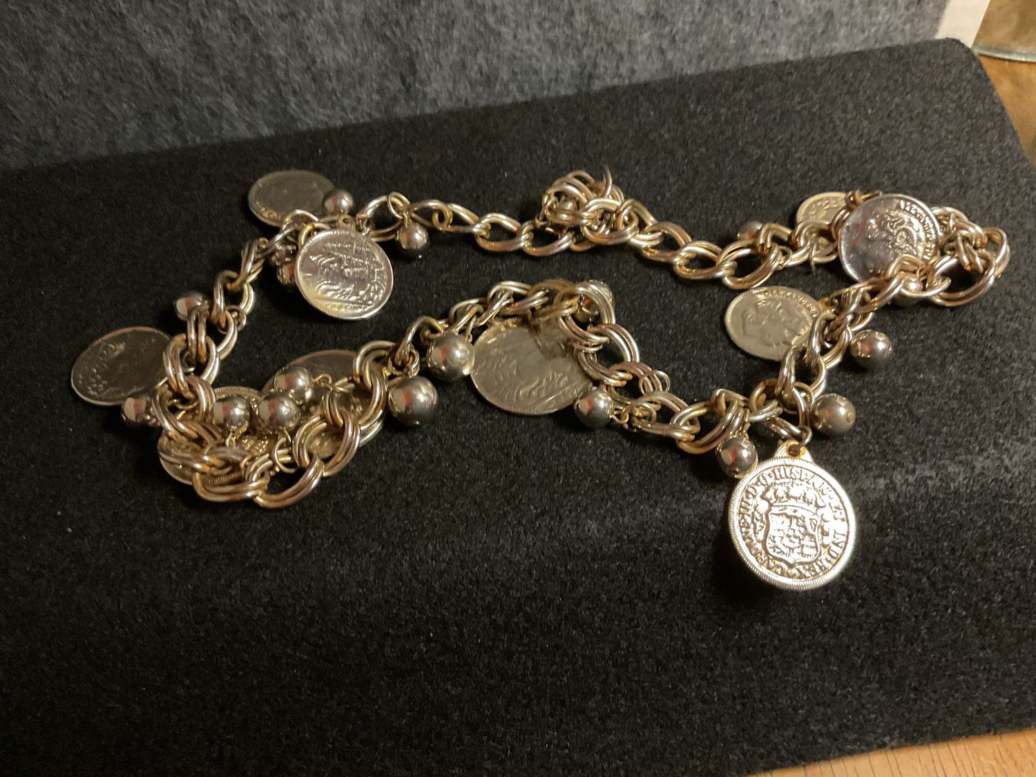 &quot;Alexander The Great&quot; Chunky Faux Coin Necklace