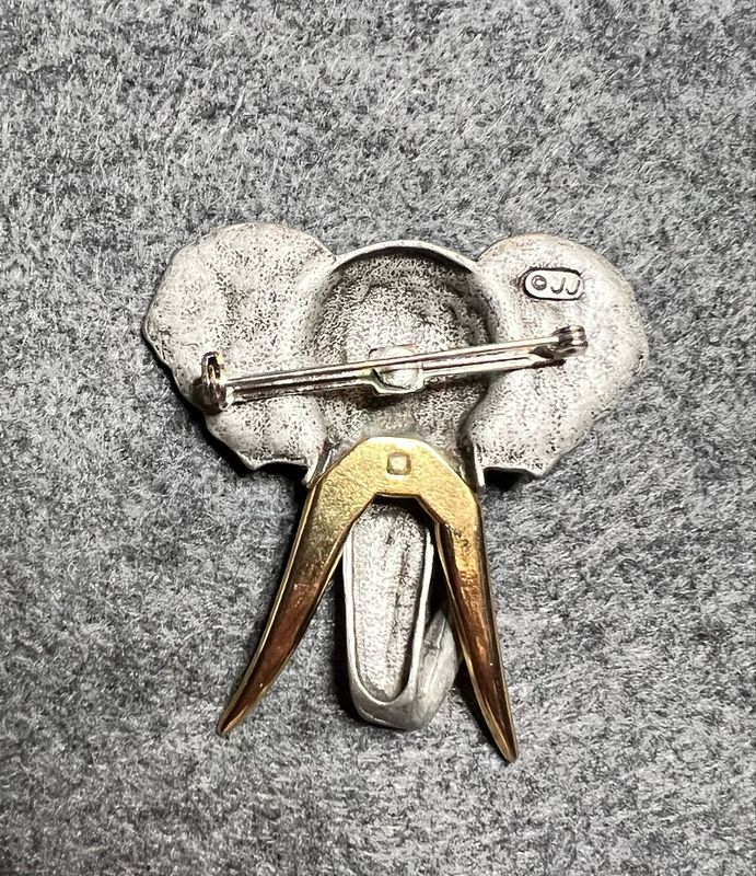 JJ Signed Elephant Brooch/Pin