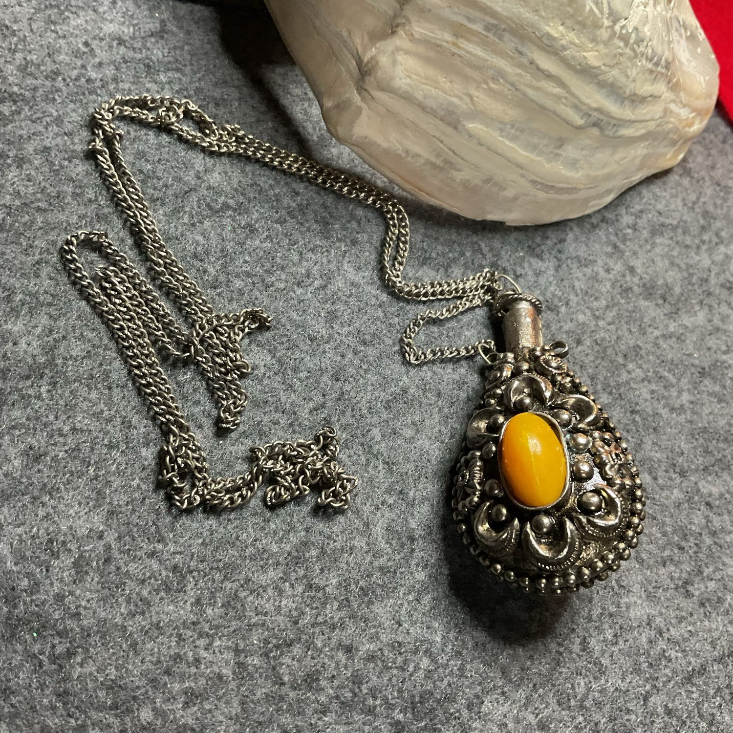 Vintage Perfume Bottle Necklace – Art Deco Estate Treasure