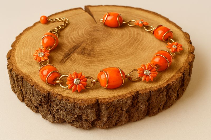 Bright Orange Choker Necklace