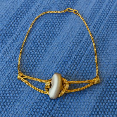 Crown Trifari Gold Tone Chain Collar Necklace