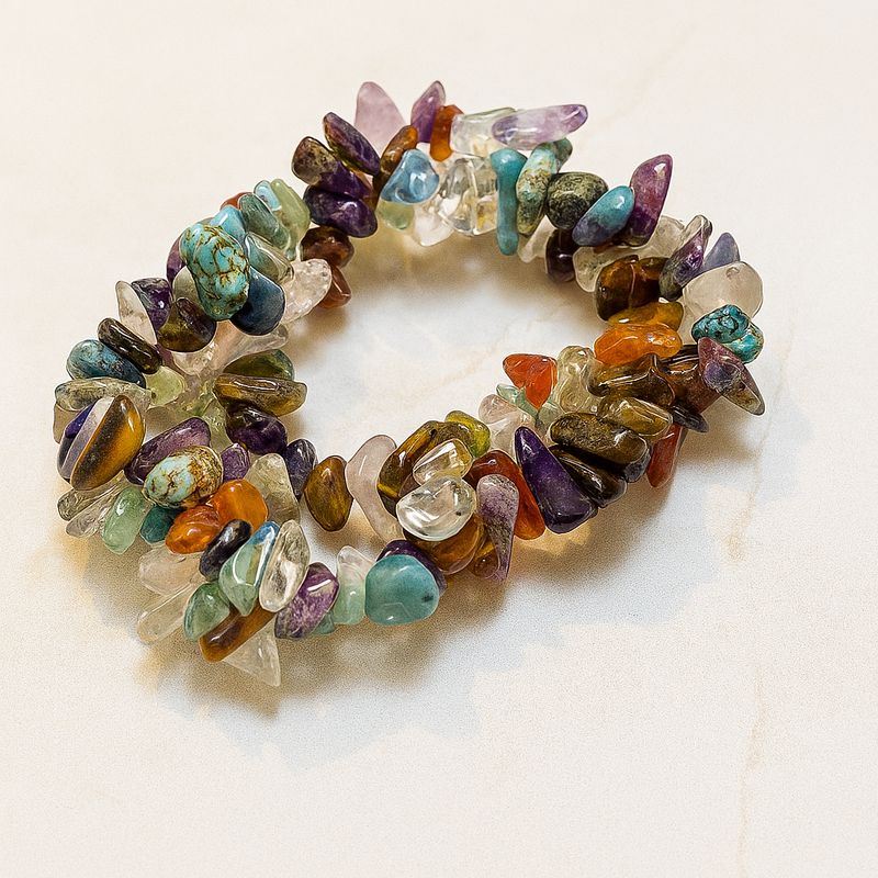 1980s Gemstone Chip Bracelet – Layered Light in Multicolor Memory