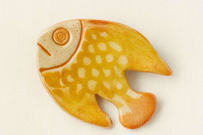 Handmade Ceramic Fish Brooch – Whimsical Statement Pin, Artisan Glaze