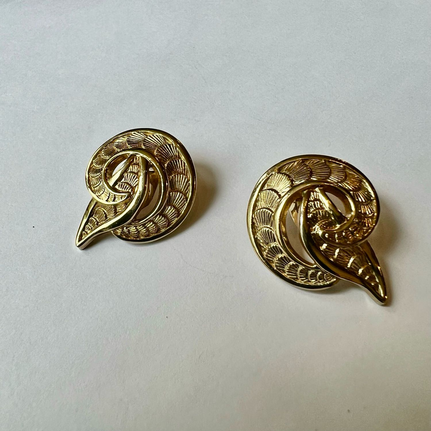 Golden Signature | Vintage MONET PATD Clip-On Earrings | Estate Collection