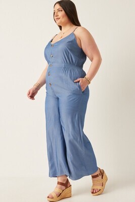 Curvy Britney Chambray Jumpsuit