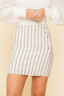 Lyric Linen Stripe Skirt