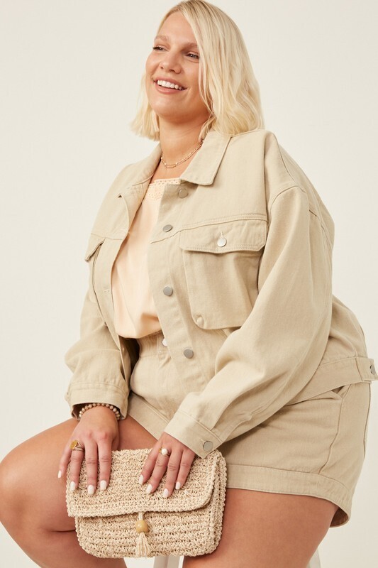 Curvy Cargo Beige Jacket
