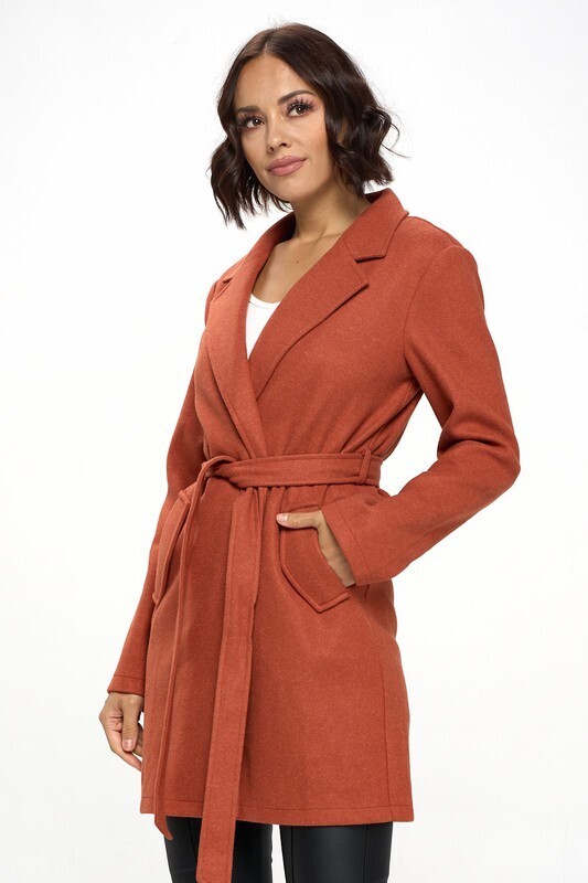 Wooly Rust Belted Coat