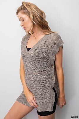 Emma Dusty Olive Pullover Vest